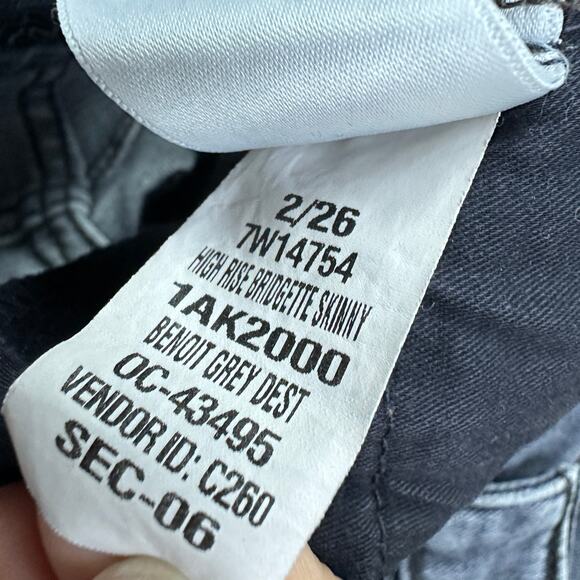 Lucky Brand Gray High Rise Skinny Bridgette Distressed Fray Hem Denim Jeans 2/26 - Picture 16 of 16